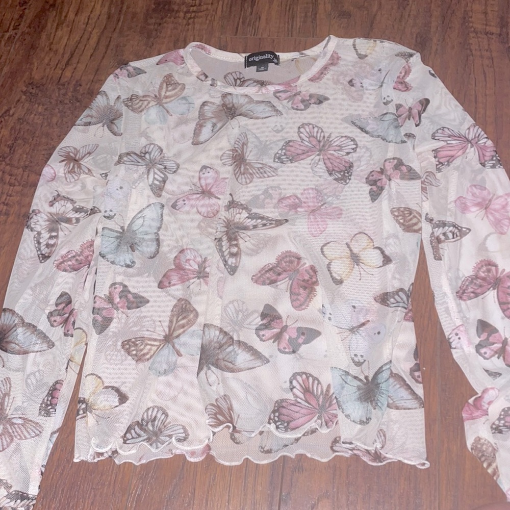 Butterfly mesh shirt